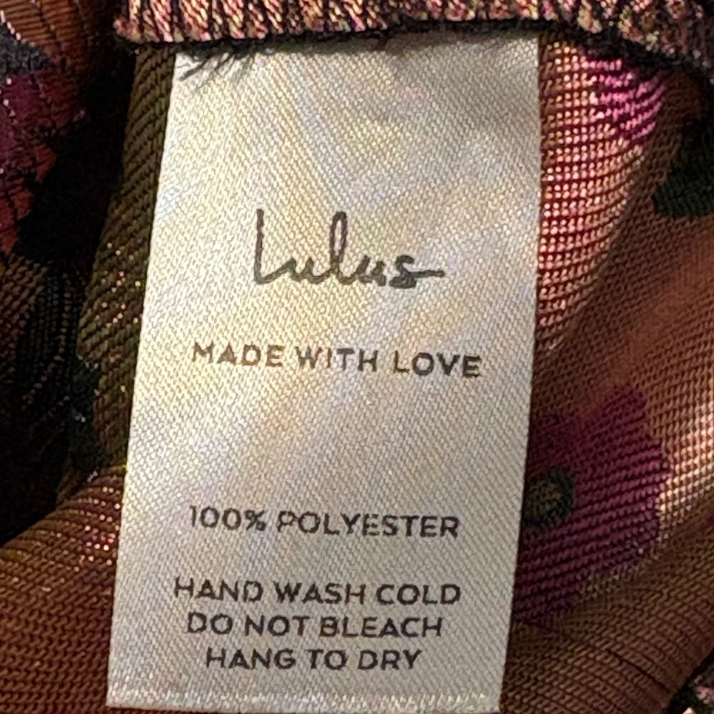 Lulu's Black Strapless Floral Midi Dress with Pink & Green Flowers - Picture 10 of 16